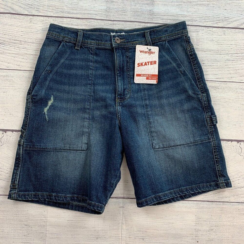 Wrangler Boy's Shorts sz 18 Jean Denim Skater Relaxed New NWT